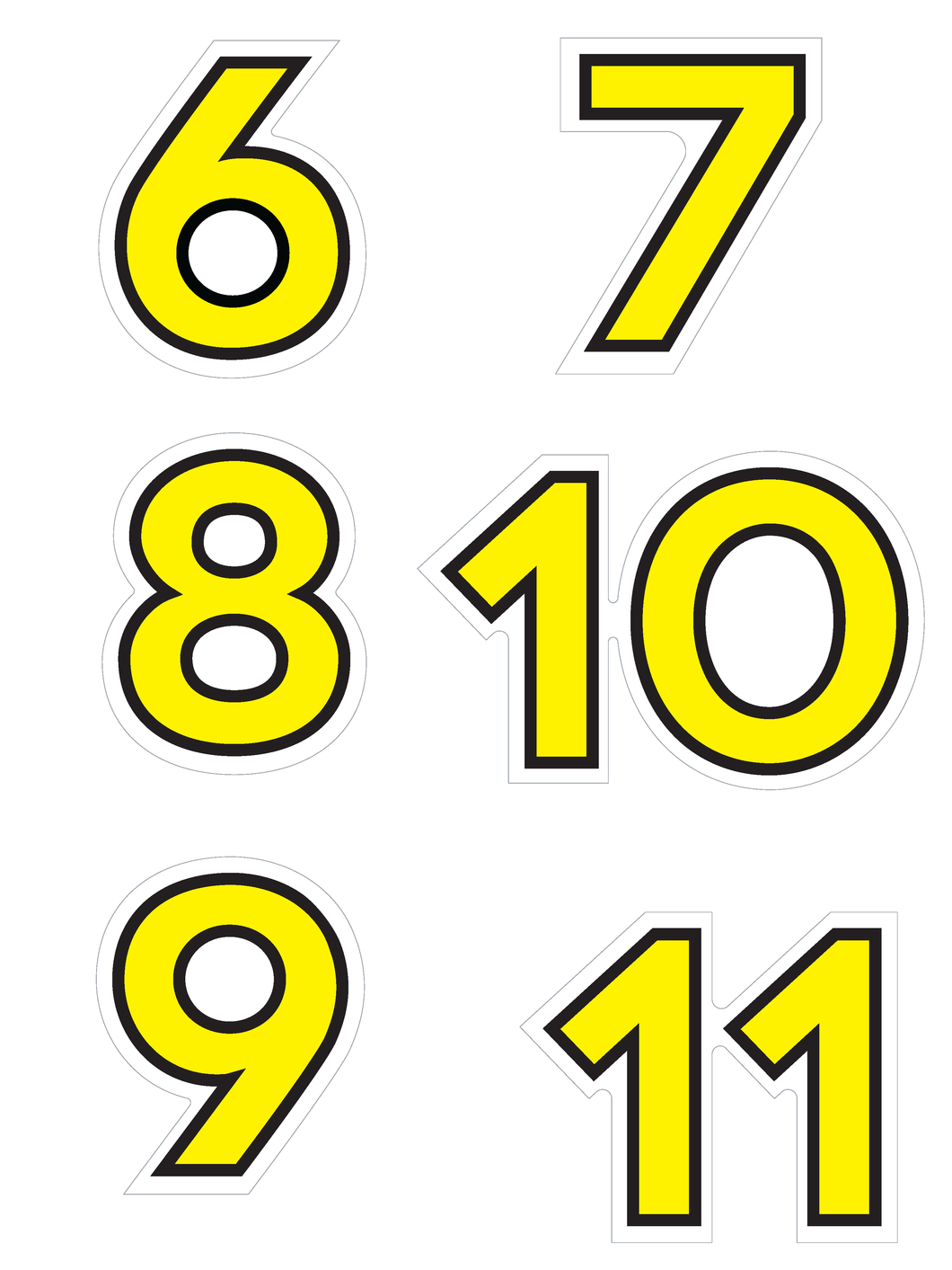 Numbers 6-11 Graphic Sheet