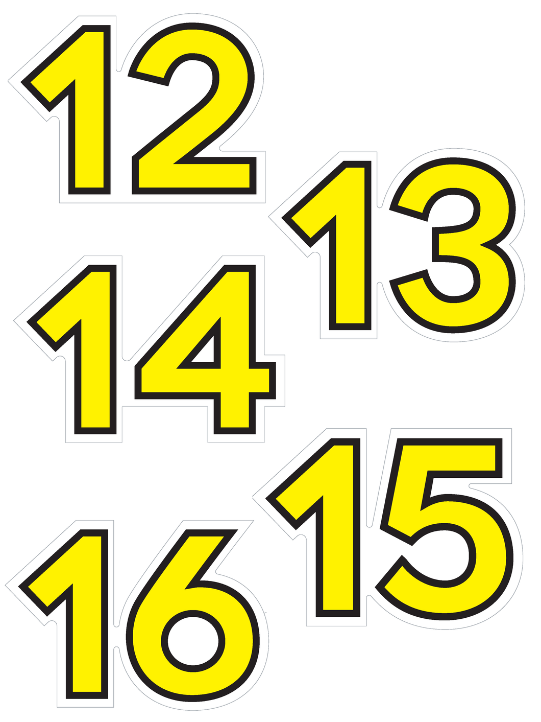 Numbers 12-16 Graphic Sheet