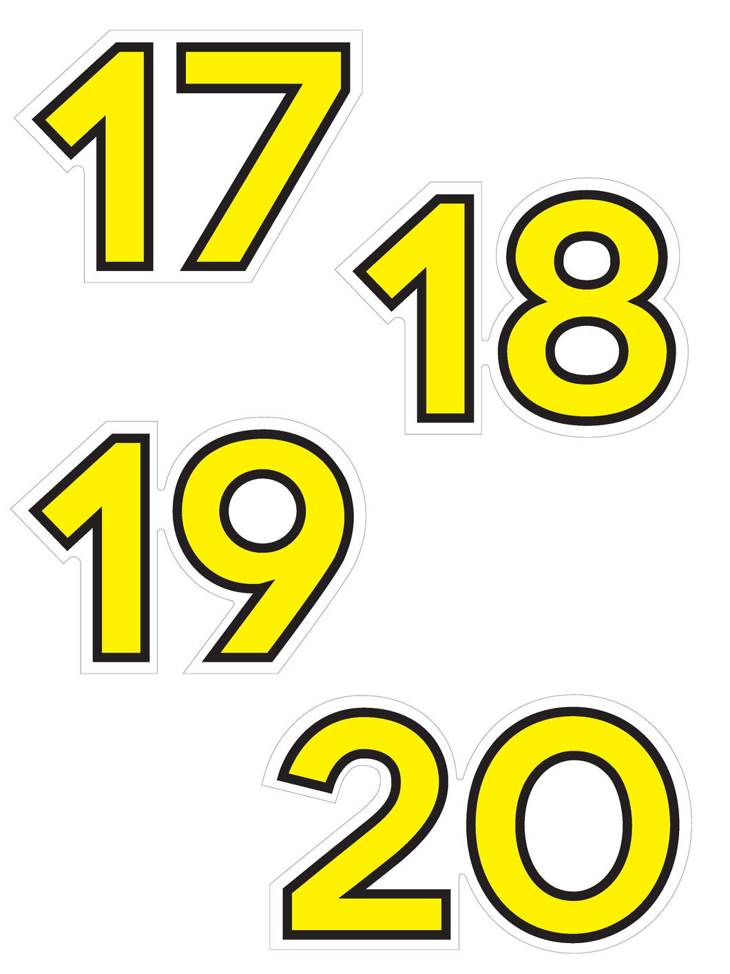 Numbers 17-20 Graphic Sheet